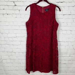 Red Lace Dress Petite Medium